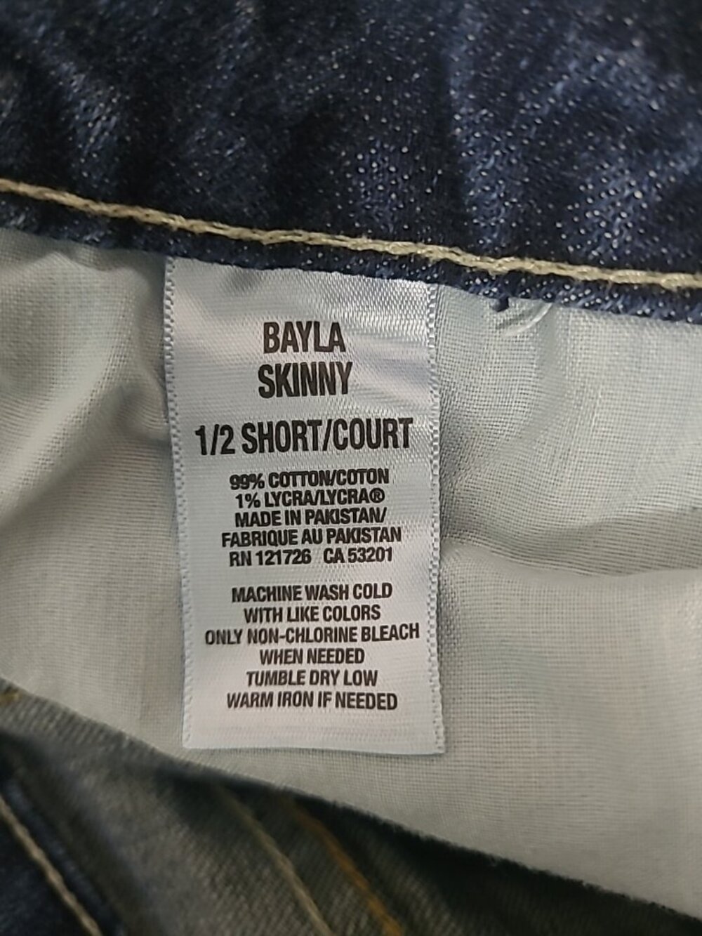 Aeropostale Bayla Skinny Jeans 1/2 Short Blue Mid Rise Medium Dark Wash - Picture 3 of 9